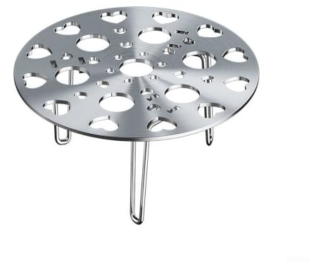 Grille de cuisson vapeur en acier inoxydable avec pieds amovibles, 13,5/17,5/21 cm, pour boulettes, œufs et légumes, compatible (13,5 cm, argenté)