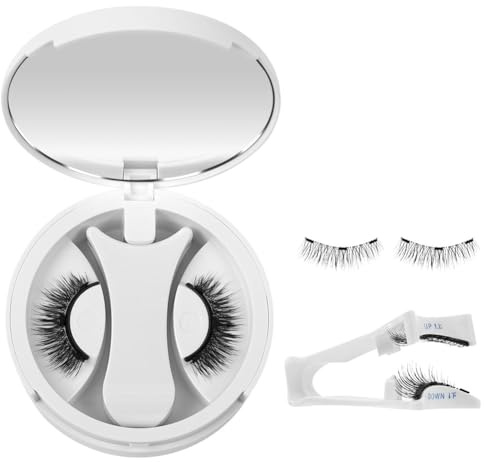 BUTBU Ciglia Magnetiche, Ciglia Magnetiche Naturali, Non c'è bisogno di Colla, Riutilizzabili con Applicatore, Look Naturale, Facile da Indossare e Rimuovere