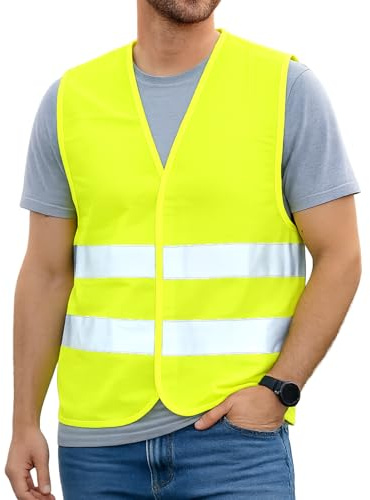 First Aid Only Warnweste Gelb | Sicherheitsweste für Auto & Fahrrad nach EN ISO 20471:2013 | Reflektierende Weste für Erwachsene, Einheitsgröße, geprüft und Zertifiziert, waschbar | P-91911 00
