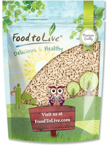 Food to Live Sunflower Seeds, 4 Pounds – Non-GMO Verified, Kernels, No Shell, Kosher, Raw, Vegan, Sirtfood, Bulk