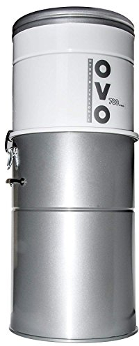 OVO Aspirateur Centralisé 700 Airwatts 32 Litres - Aspiration Centralisée Jusqu'a 400 M2 - Neuf, Existant, Rénovation - Garantie 10 Ans, Gris