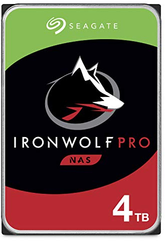 Seagate IronWolf Pro 4TB NAS Internal Hard Drive HDD – 3.5 pollici SATA 6Gb/s 7200 RPM 128 MB Cache per RAID Network Attached Storage Data Recovery Service – Frustration Free Packaging (ST4000NE001)