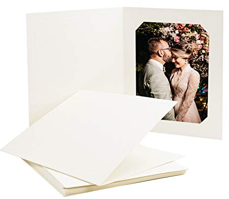 Golden State Art, Paper Photo Folders, for 6x8/8x10 Picture, 10 Pack, Ivory