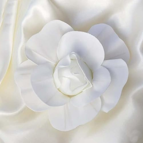 Efavormart Giant 3D Foam Roses for Wall Backdrop - 6 Pack 8” White Real Feel Artificial Flowers, Centerpieces