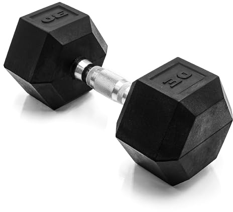 CAP Barbell 30 LB Coated Hex Dumbbell Weight, New Edition