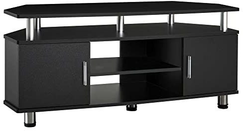 HOMCOM TV Unit Cabinet for TVs up to 55 Inches with Storage Shelves and Cupboard, Entertainment Centre for Living Room, Black
