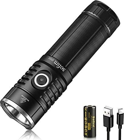 Sofirn SP33S Leistungsstarke Taschenlampe 5000 Lumen, wiederaufladbare Led USBC Laden mit 6 Helligkeitsmodi, Powerbank Funktion mit 26650 Batterie für Angeln, Wandern, Camping, Exploring