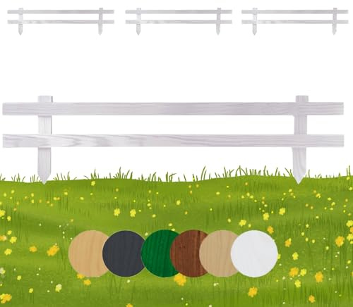 Floranica Liten trädgårdsstaket 4 st. 20 cm x 100 cm vit – Mini stickstaket, dekorativt staket, friesiskt staket, spjälstaket, för nedstickning, trädgårdsstaket, rabattstaket, impregnerat furuträ