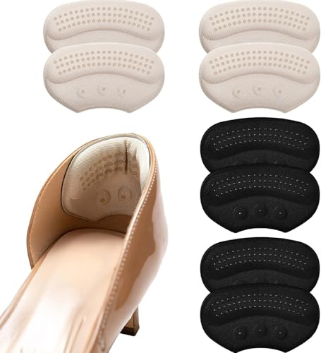 UFYVPKS 4 Pairs Heel Cushion Pads, Heel Grips for Women & Men Shoes, Anti-Blister Heel Protectors, Self-Adhesive Shoe Inserts for Shoes Too Big, Comfort Shoe Heel Pads