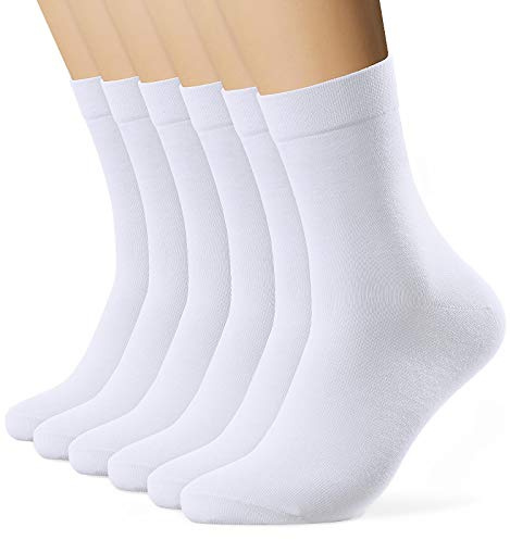 EIISSION Calcetines de Deporte Running para Hombre Mujer 6 Pares Termicos en Algodón Negro y Blanco Suaves Transpirables Duraderos para Uso Diario y Cómodos para Trabajo 47-50