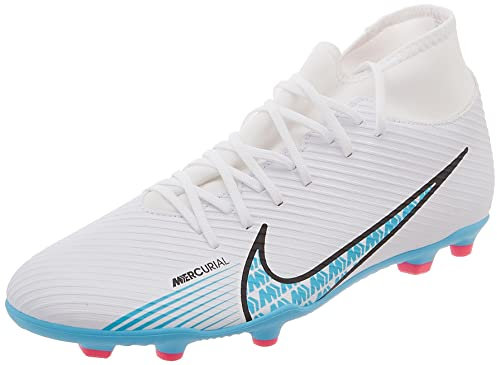 NIKE Men's Mercurial Superfly 9 Club FG/MG Sneaker, White/Baltic Blue-Pink Blast, 8 UK