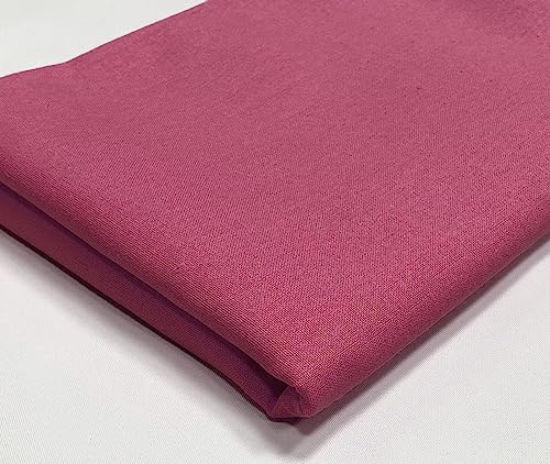 A-Express vanligt bomullstyg – 60 tum 150 cm extra brett per meter – 150 GSM viskosmaterial – för kläder, quiltning, gardinfoder, lakan, tygväskor, kostym, klänning, sängkläder – mörkrosa