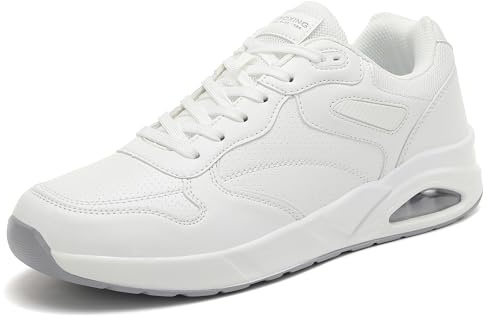 AX BOXING Scarpe Uomo Air Scarpe da Ginnastica Tennis Respirabile Running Scarpe Sportive Leggero Palestra Taglia 41-46 EU (Bianco,43 EU)