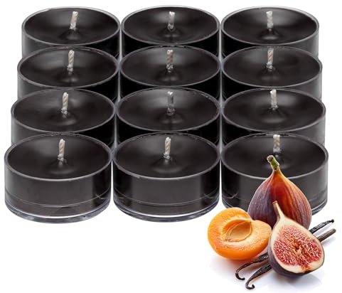 PartyLite Gift Set of 12 Universal Tea Lights, Fig Fatale Scented, Notes of Apricot, Green Fig, Peach, Mango, Strawberry and Vanilla, 4-6 Hour Burn Time, Luxurious & Rich, Perfect for Gifting