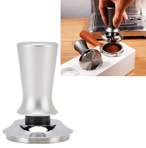 Manomissione del caffè da 58 Mm, Comodo Design a Manico Regolazione della profondità Automatica Strumento per Pressione a Mano per Caffetteri per gli Accessori (nero) (SILVER)