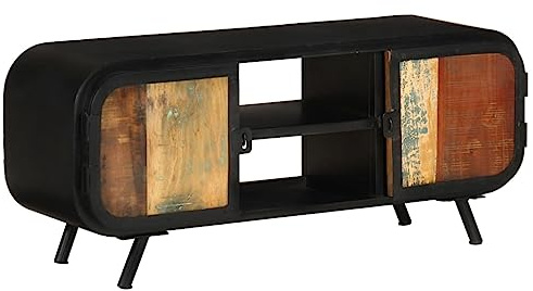 KTHLBRH Meuble TV Industriel en Bois de Récupération Fait Main - Armoire de Rangement Vintage avec Palette de Couleurs Écologique pour Salon et Séjour