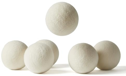 Palline Asciugatrice in Lana Naturale Riutilizzabili Antipiega e Antistatiche Set 6 Pezzi