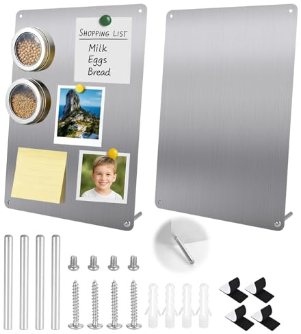 2Pack Magnetic Boards 12.6 x 8.6 Magnet Bulletin Board Magnet Display Suitable for Wall Cubicle Pre-Drilled with Screws