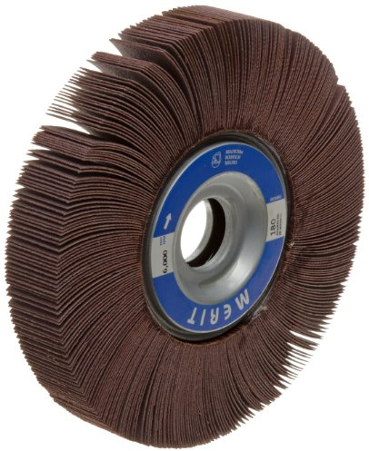 Merit Grind-O-Flex Abrasive Flap Wheel, 1 Arbor, Round Hole, Ceramic Aluminum Oxide, 8 Dia., 1 Face Width, Grit 120, 4500 Max RPM (Pack of 1)