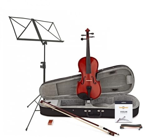 Student Plus 1/4 Violin Complete Pack by Gear4music, Natural