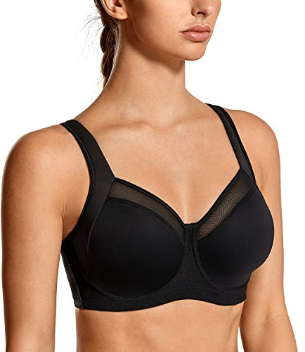 La Isla Femme Soutien Gorge de Sport Max Sport Armatures Dos Nageur Noir FR95C (EU36C)