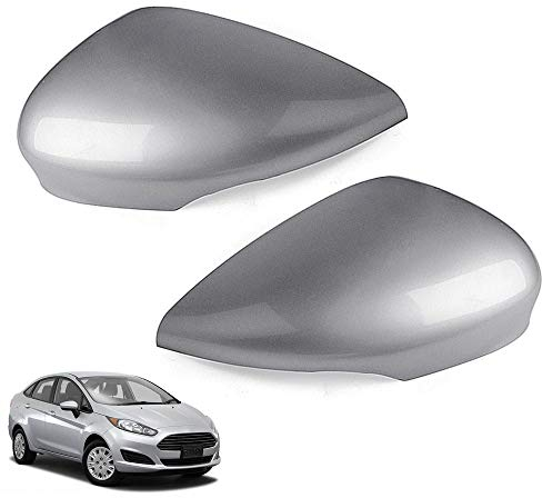 Opaltool Rückspiegelabdeckung Außenspiegelabdeckungen Seitenspiegelabdeckungen Rückspiegel Abdeckung Spiegelkappe Ersatz für F-ord Fiesta MK7 2009-2018 Links+Rechts, Sonnenlicht Silber Metallic