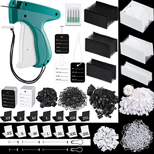 Chumia 3576 Pcs Tagging Guns for Clothes Labels Attacher Stitch Guns for Clothing with 3000 Barbs, 5 Needles and 100 Price Tags, Sewing Kit for Retail Stores, Garage Yard Sales(Black, White)