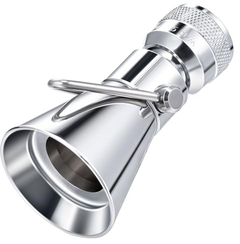 Enhon 2 Setting Pivoting Single Spray Shower Head with Shut Off Valve, Replacement for 52650-PK Compatible with Delta Shower, 2.5 GPM Brass Water Saving Shower Head 1 5/8 Diameter Spray Face(1 Pack)