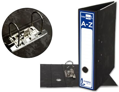 C&P Archivador A-Z + Caja Negro Jaspeado, Folio Ancho 80 mm. (Pack x10)