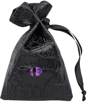 Tiardey Drachenauge-Würfeltasche mit Kordelzugverschluss, DND-Würfeltasche aus Leder für Dungeons and Dragons-Geschenke, ideale Würfel-Aufbewahrungstasche für Tabletop-Rollenspiele