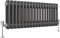 Heilmetz Anthracite Radiators Horizontal Double, 300x830mm Column Radiator Central Heating Radiator Traditional Cast Iron Style 2 Column Radiators