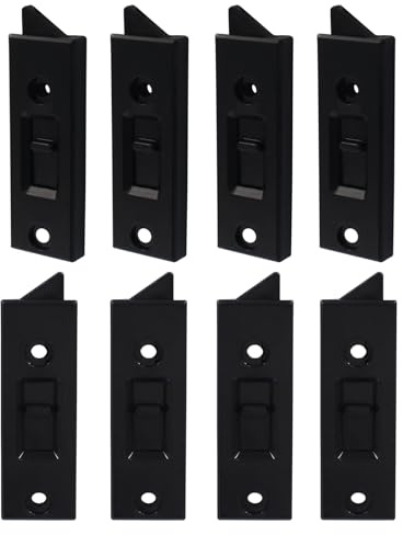 Kyuionty Window Latch Locks Replacement Window Parts and Hardware, Plastic Spring Loaded Sliding Window Tilt Latch for Home Window Accessories, Pack of 8 (Black)