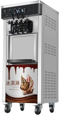 Hhaoran-9868 Eismaschine Eismaschine, kommerzielle Kühlgeräte, mobiler Verkaufsautomat mit Tricolor-Geschmack, süße Zapfen, Gefriergeräte Tisch-Eismaschine, lustiges Küchengerät