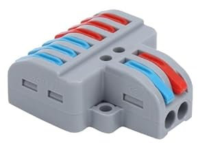 UNIVERSO CONFEZIONE 5 PEZZI MORSETTO CONNETTORE UNIVERSALE MULTIPLO CONNESSIONE RAPIDA SENZA VITI 2 POLI IN INGRESSO 6 POLI IN USCITA