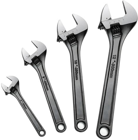 BYZCYSG Verstellbarer Schraubenschlüssel-Set, 4-teilig, Verstellbarer Schraubenschlüsselsatz (150 mm, 200 mm, 250 mm, 300 mm Schraubenschlüssel)