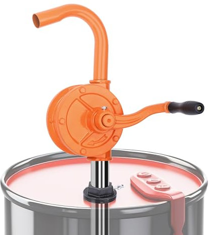 PHATRIP Fasspumpe Kurbelpumpe mit Dreh- und Handkurbel, Robuste Gusseisen für Kanister Benzin Diesel Kraftstoff Garage Handfass, Ölfass Handpumpe Werkzeug