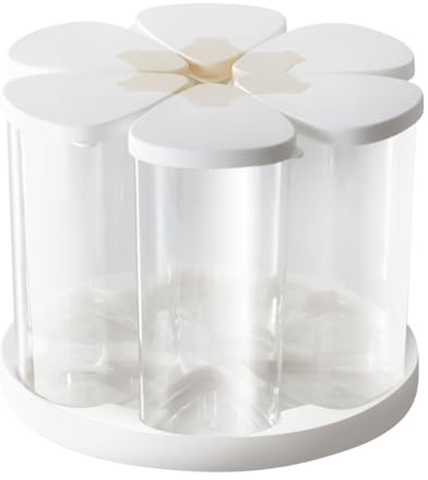 Cibo rotante - 8.82x8.82x7.01 pollici Contenitore di cereali per zucchero, 6 griglia con conservazione 'organizzazione della cucina per funzione, farina, fagioli, caramelle, snack e distributore d