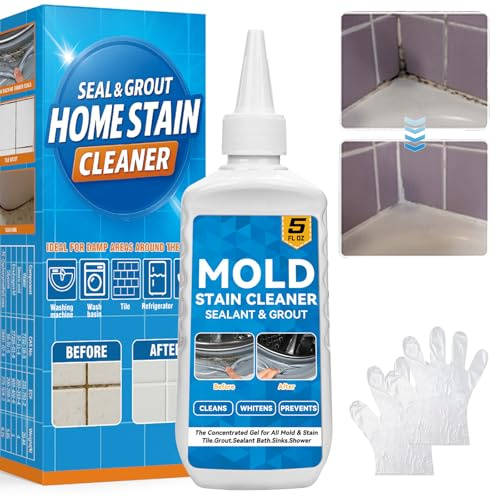 Household cleaner Antimuffa Gel 150 ml, Mould Stain Remover efficace Mould & Mildew detergente per bagno, cucina, piastrelle, pareti e fughe, facile da applicare, formula antigoccia