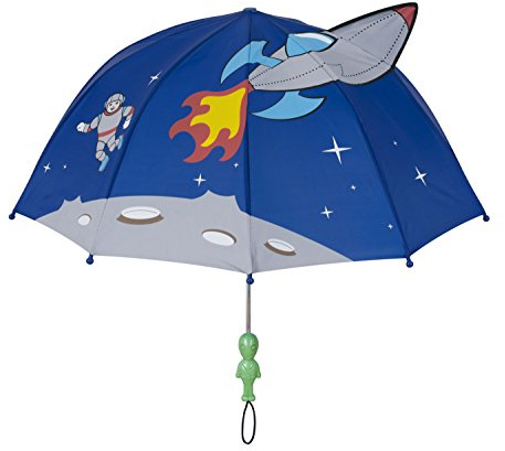 Kidorable Kids Space Umbrella, Blue, One Size for Toddlers and Big Kids, Lightweight Child-Sized Nylon Rain Proof Umbrella