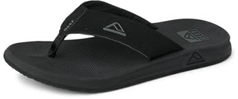 Reef Phantoms Mens Beach Flip Flop, Water Friendly, Soft and Supportive Molded Footbed, Black, 11