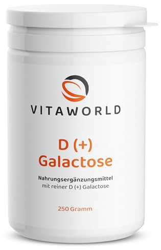 vitaworld D(+) Galactose Pulver 250 g, Reinheit über 99,5%, produziert in Italien, vegetarisch