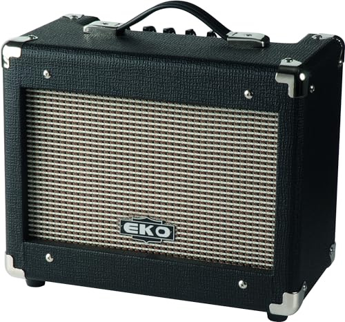 EKO GUITARS - V 10 THE BEETLE, Amplificatore Combo per Chitarra, Cono da 5 tre Pomelli di Regolazioni, Output Cuffie, Wattaggio 10 W, Peso 3.5kg, Colore Nero