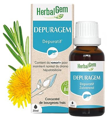 HerbalGem | DEPURAGEM BIO | Favorise l’élimination des toxines | Complexe de Gemmothérapie Concentrée | 30 ML