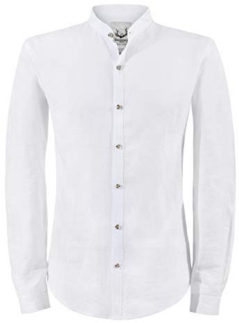 Stockerpoint Herren Friedrich Trachtenhemd, Weiß, L EU