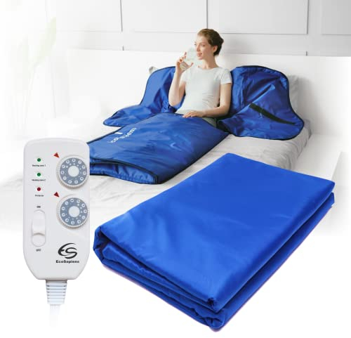 Infrared Sauna Blanket 180 * 220 cm, 2 Zone Remote Control, Portable Home SPA, Infra red Therapy, Body Detox Fitness Hot Sweating Anti Ageing, Beauty Machine