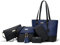 YNIQUE Handtasche Damen Shopper Schultertasche Umhängetasche Geldbörse Tragetasche Groß Tasche Tote für Büro Schule Einkauf Reise Leder 5-teiliges Set