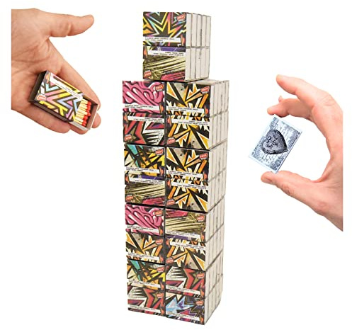 jameitop® 80 Schachteln POP-Art Streichhölzer = 3200 Zündhölzer, 43mm + 1 Pack Nostalgie Haushaltszünder/Zündholzschachtel