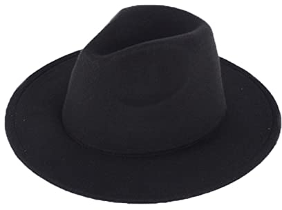 Fedora-Hut mit breiter Krempe, flache Kirche, Derby-Kappe für Bühnenauftritte, Party, Show, Cosplay, Hochzeit, Alltag, B, Einheitsgröße