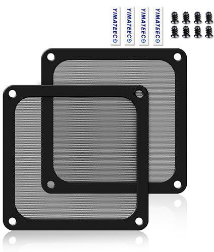 YIMATEECO Staubfilter PC 120mm Lüfterabdeckungen für Computer-Kühlerlüfter, Netzteil, Router, PVC 50 Maschen, Magnetischer Rahmen, PC-Lüfter Kühler Staubdicht(PVC PRO, 120 * 120mm, 2Stü, Schwarz)
