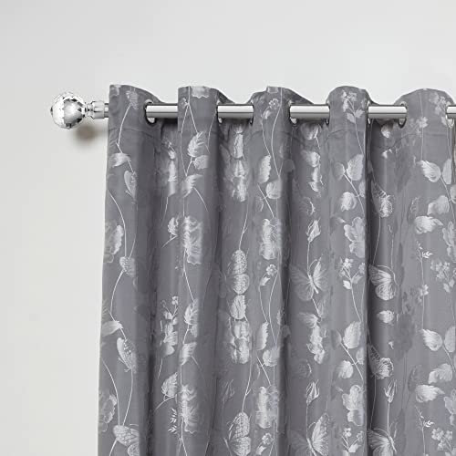 Emma Barclay, Crystal - Extendable Curtain Pole with pair of end finials in Chrome - 1.2-2.1m